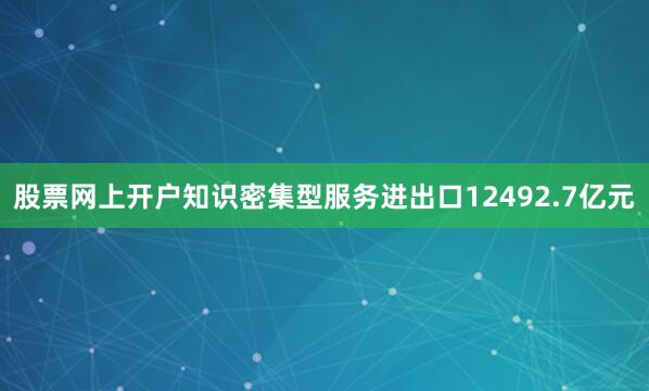 股票网上开户知识密集型服务进出口12492.7亿元
