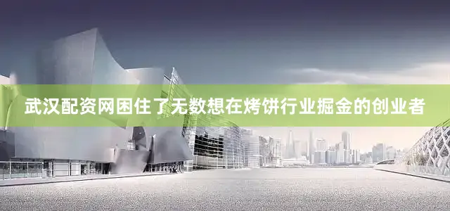 武汉配资网困住了无数想在烤饼行业掘金的创业者