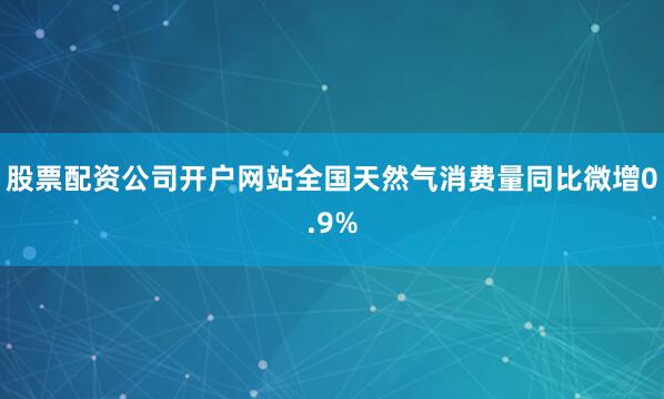 股票配资公司开户网站全国天然气消费量同比微增0.9%
